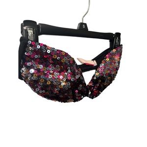 VICTORIA’S SECRET MULTI COLORED SEQUIN STRAPLESS BRA OR SWIM TOP SZ